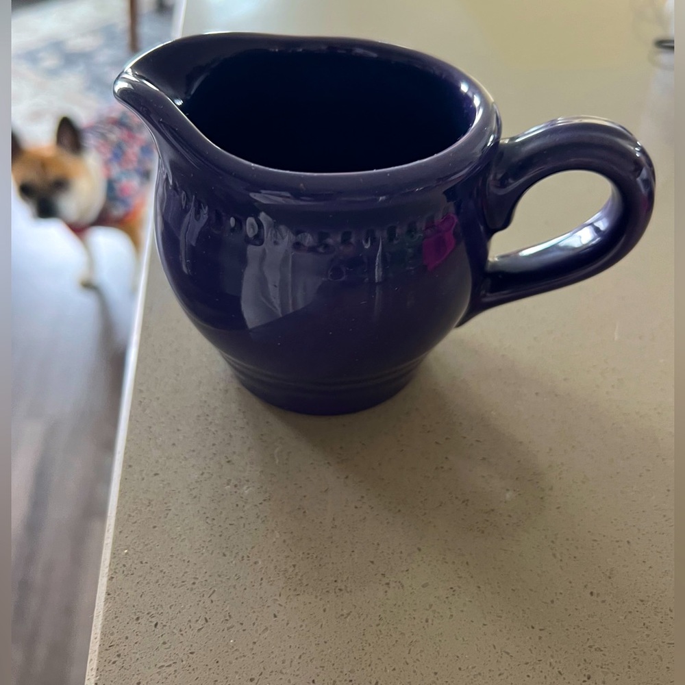 Purple creamer by Dansk syrup pitcher